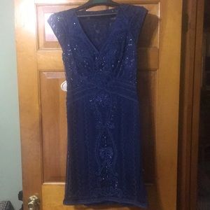 SueWong: beaded w/sequin cocktail dress